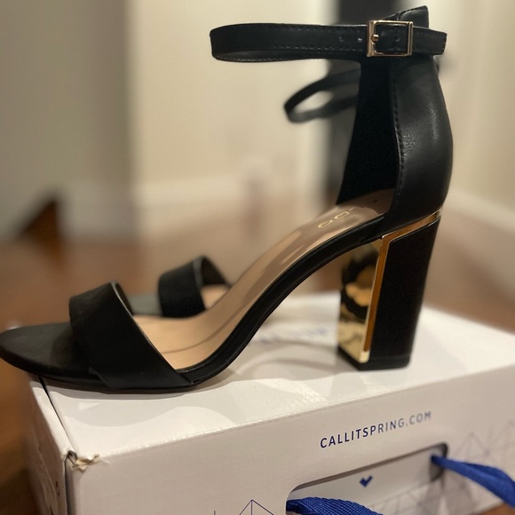 Black aldo open toe sandal heels - Picture 5 of 5